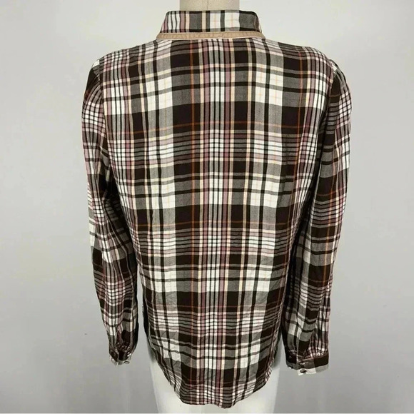 Plaid Ruffle Women's Top - Picture 4 of 11